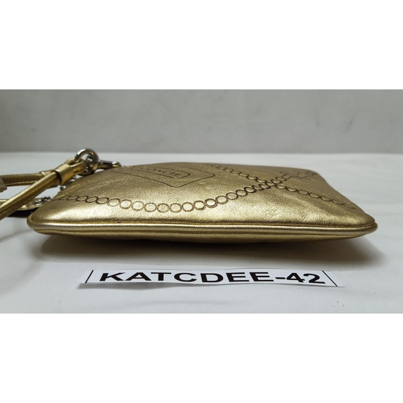 Coach Metallic Gold Zipper Closure Wristlet - Coin Wallet - Picture 5 of 11